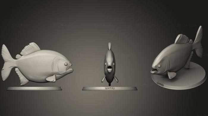 Статуэтки животных (Пиранья118, STKJ_1285) 3D модель для ЧПУ станка
